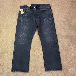 Polo Ralph Lauren Classic Fit Embroidered Graphic Denim Jeans Men’s Size 36x30